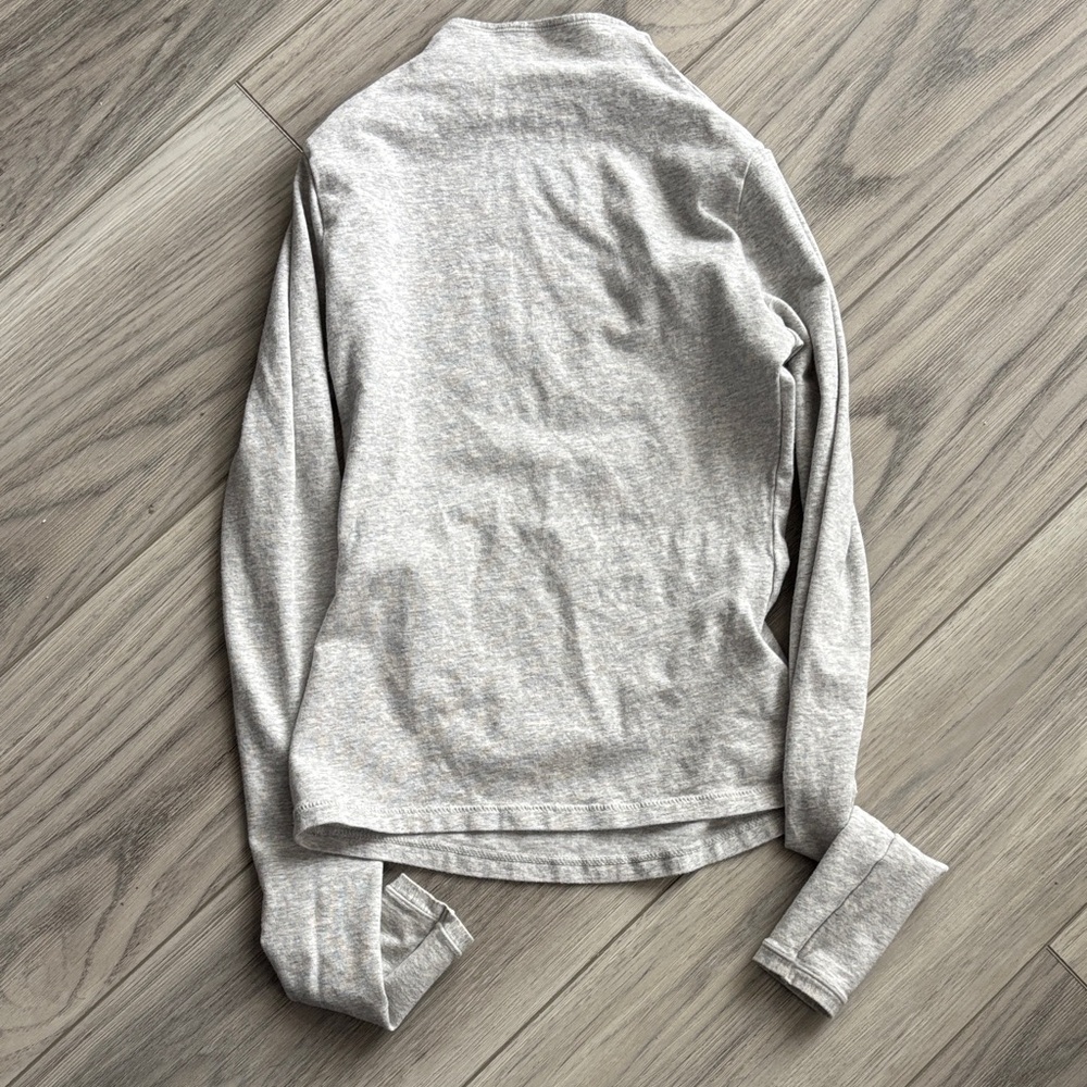 Skims Bodycon Gray Long Sleeve Women's Top - Picture 4 of 5